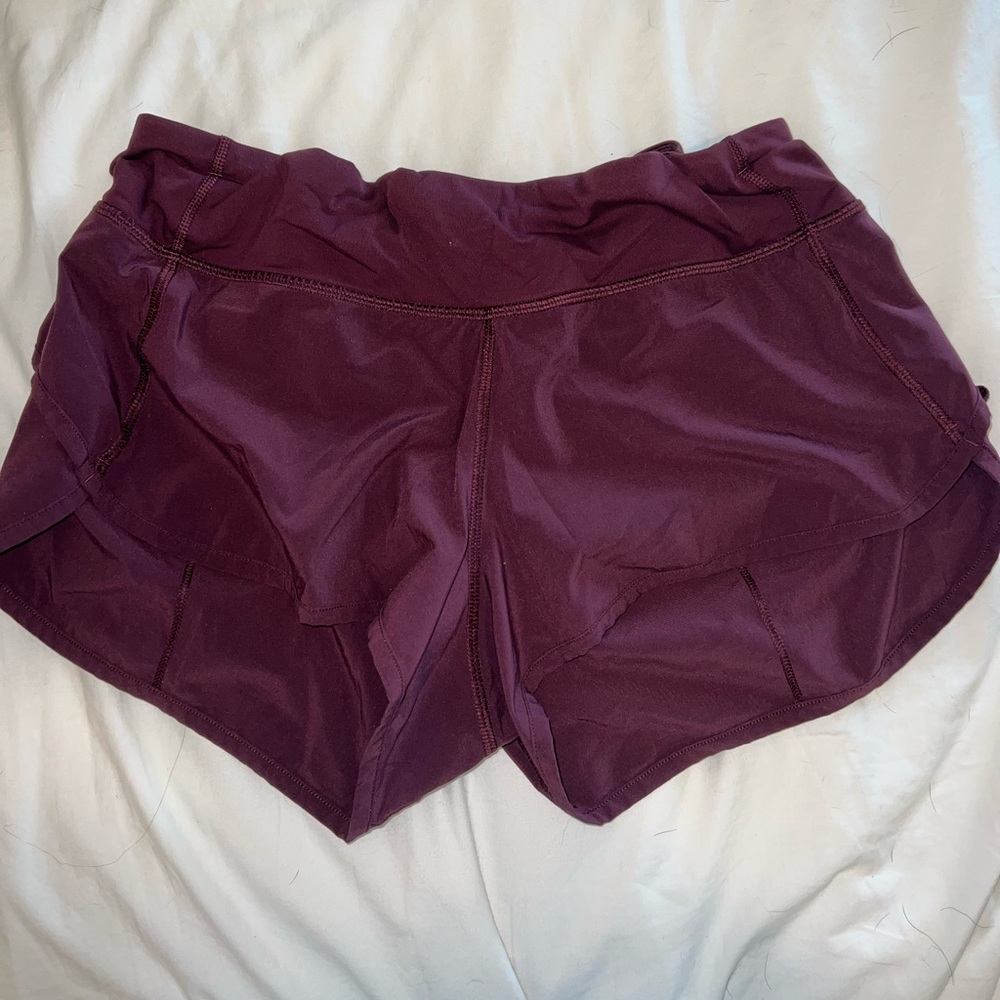 Maroon lululemon speed up shorts